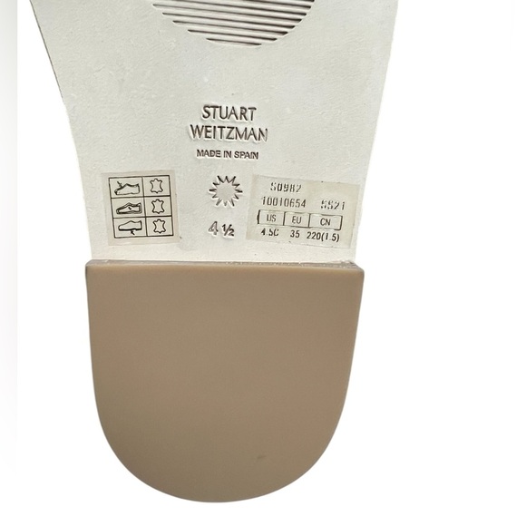 NIB Stuart Weitzman Kora Lace Up Gladiator Shimmer Suede Taupe Sandals 4.5 - Picture 7 of 9